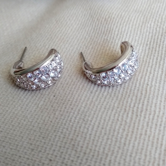 SWAROVSKI HUGGIE HOOP EARRINGS - Picture 4 of 6